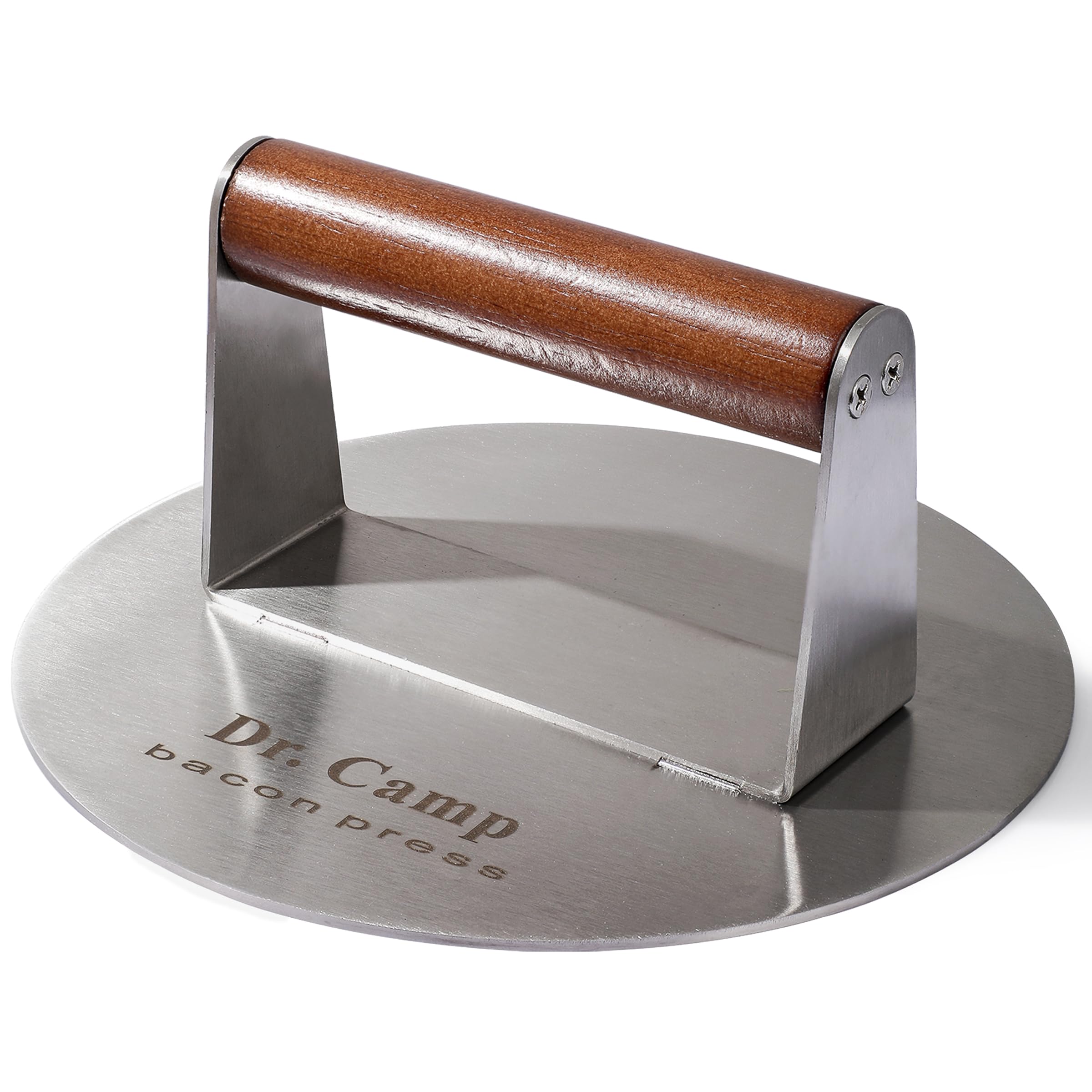 Dr.Camp 7-inch stainless steel smash press for even burgers