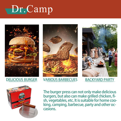 Dr.Camp easy-clean stainless steel design for rust-free use