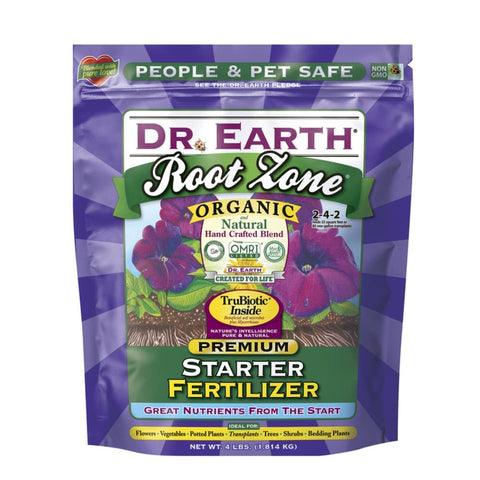 Garden bed with Dr. Earth 701P fertilized growth in an organic bed.