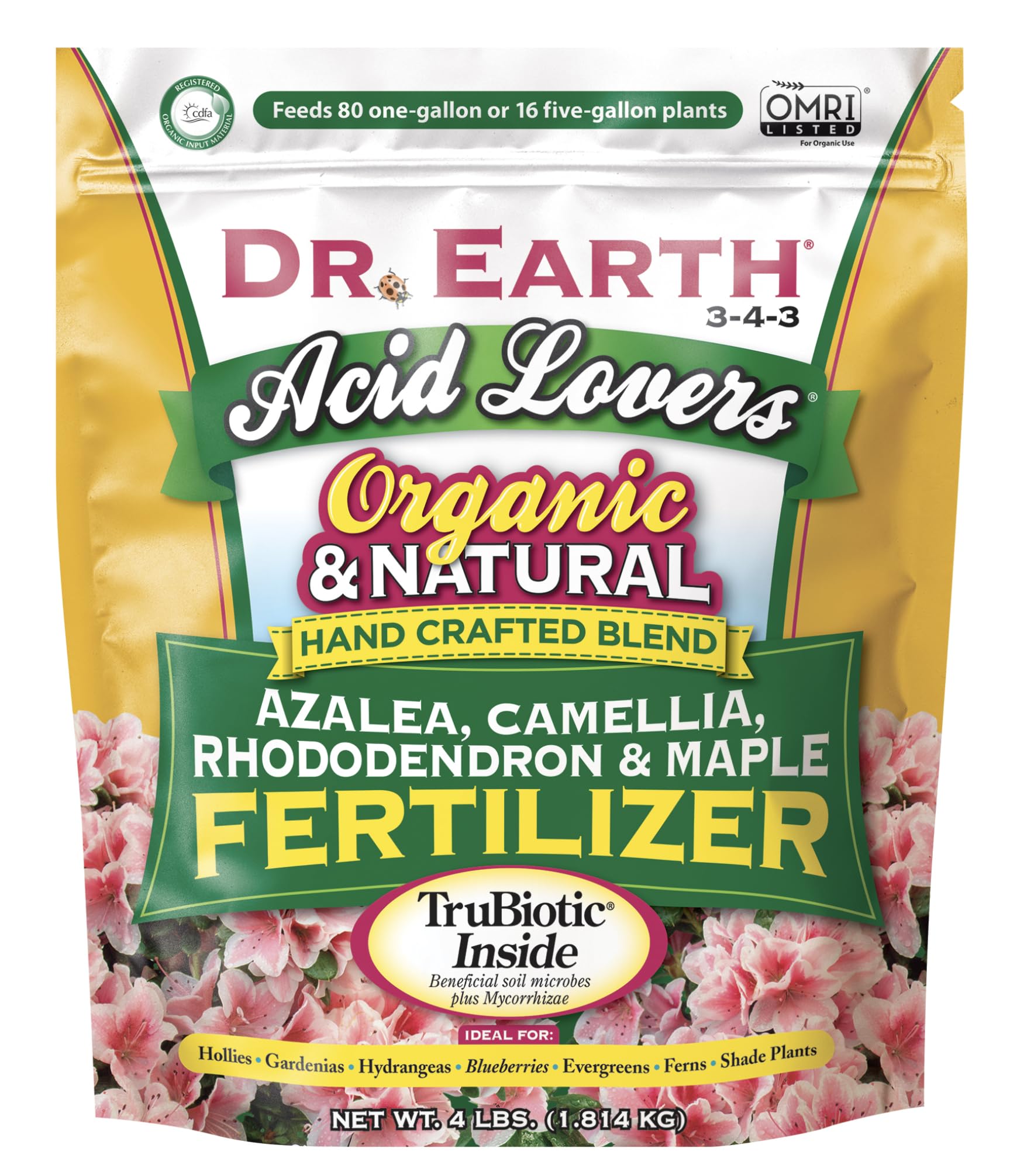 Dr Earth 703P organic acid fertilizer for azaleas camellias and rhododendrons boosts blooms and soil health