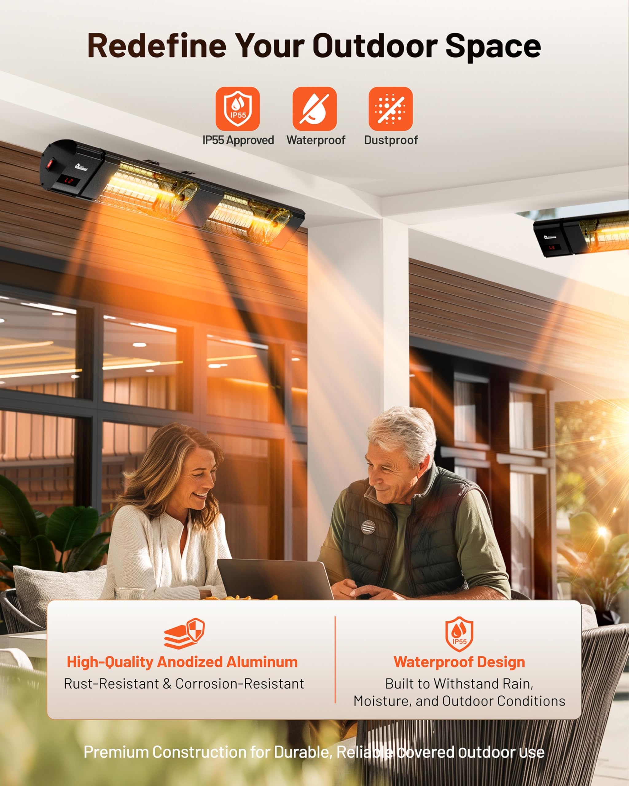 DR. INFRARED HEATER DR-239 heat beam delivering direct warmth