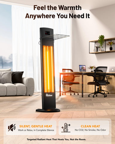 DR. INFRARED HEATER DR-298 side view showing durable, weather-ready aluminum housing.