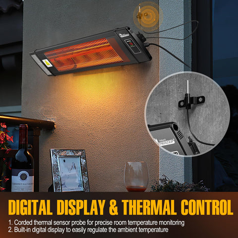 DR. INFRARED HEATER offers 1500W and 1000W settings for versatile warmth