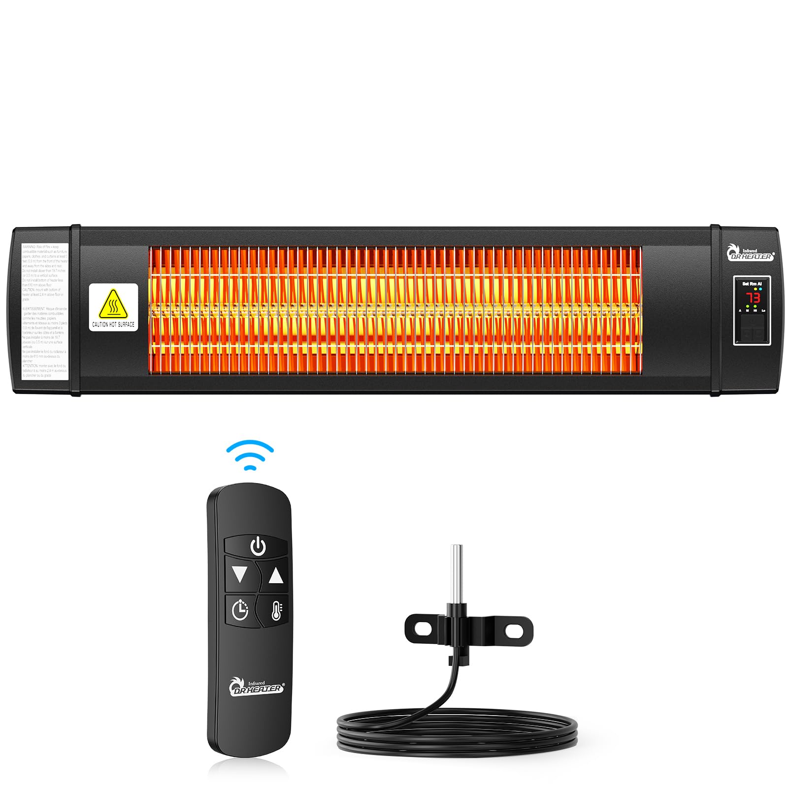 DR. INFRARED HEATER with IPX5 rating for indoor and outdoor use, ideal for greenhouse spaces