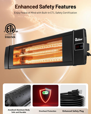 DR. INFRARED HEATER wall mounting bracket shown for easy installation