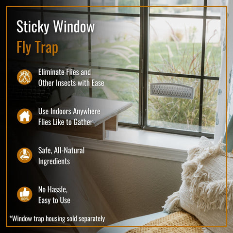 Dr. Killigan's Fly Inn interior adhesive walls trap insects safely and discreetly.