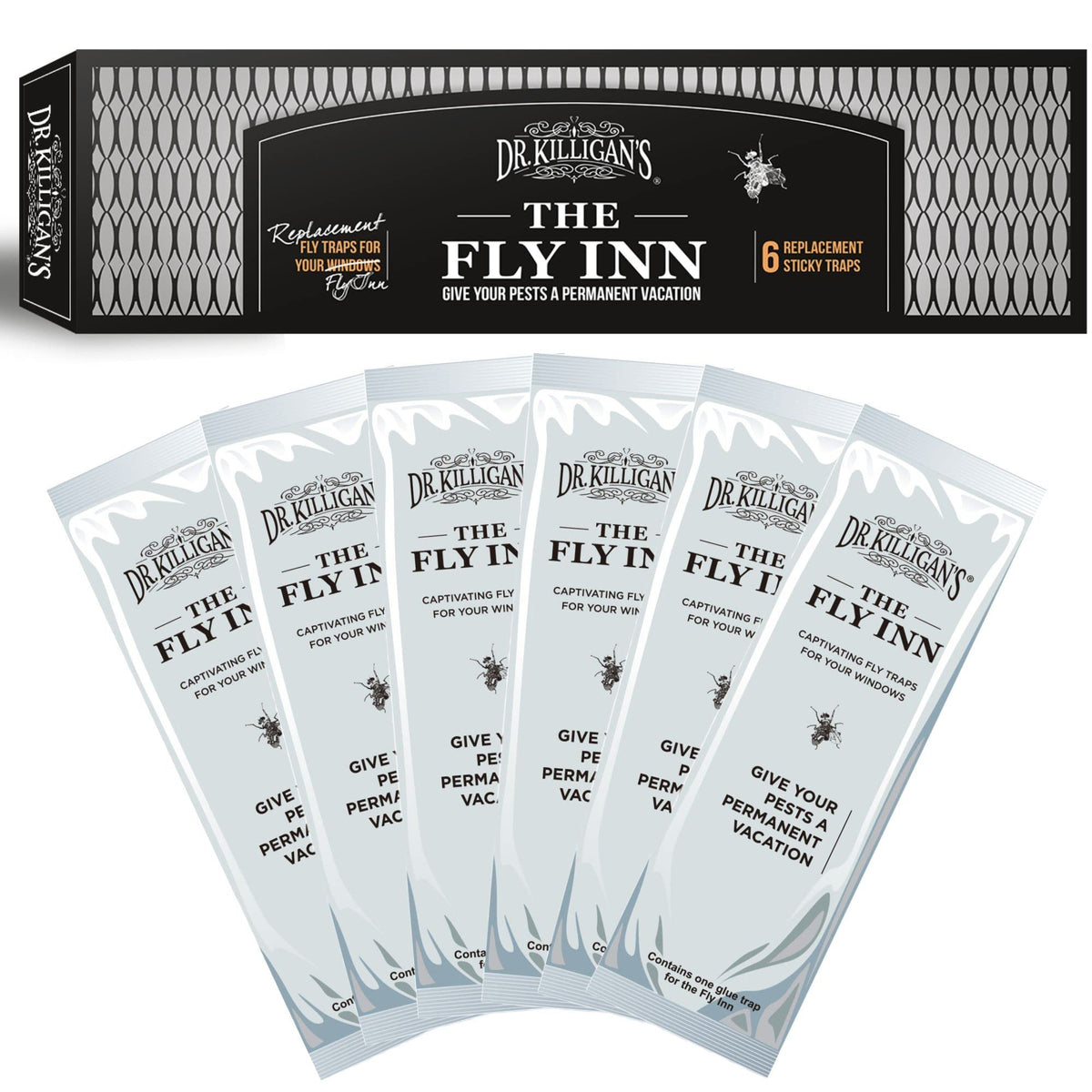 Dr. Killigan's Fly Inn replacement inserts for six-pack refills offer discreet pest control.