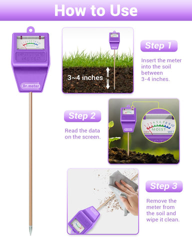 Dr.meter no-battery-needed meter in action for quick soil checks.