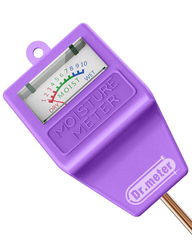 Dr.meter soil moisture meter reading shows when to water for thriving plants.