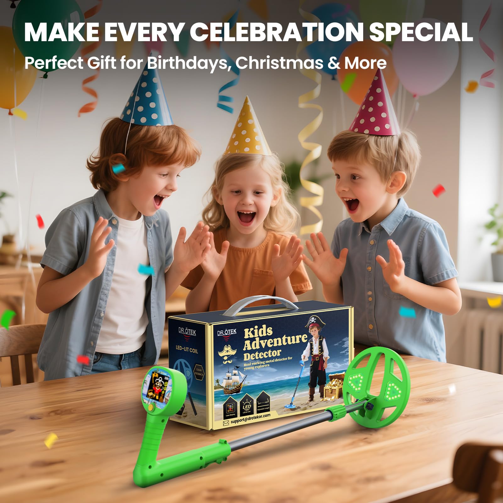 DR.ÖTEK Kids Metal Detector ergonomic design suitable for small hands.