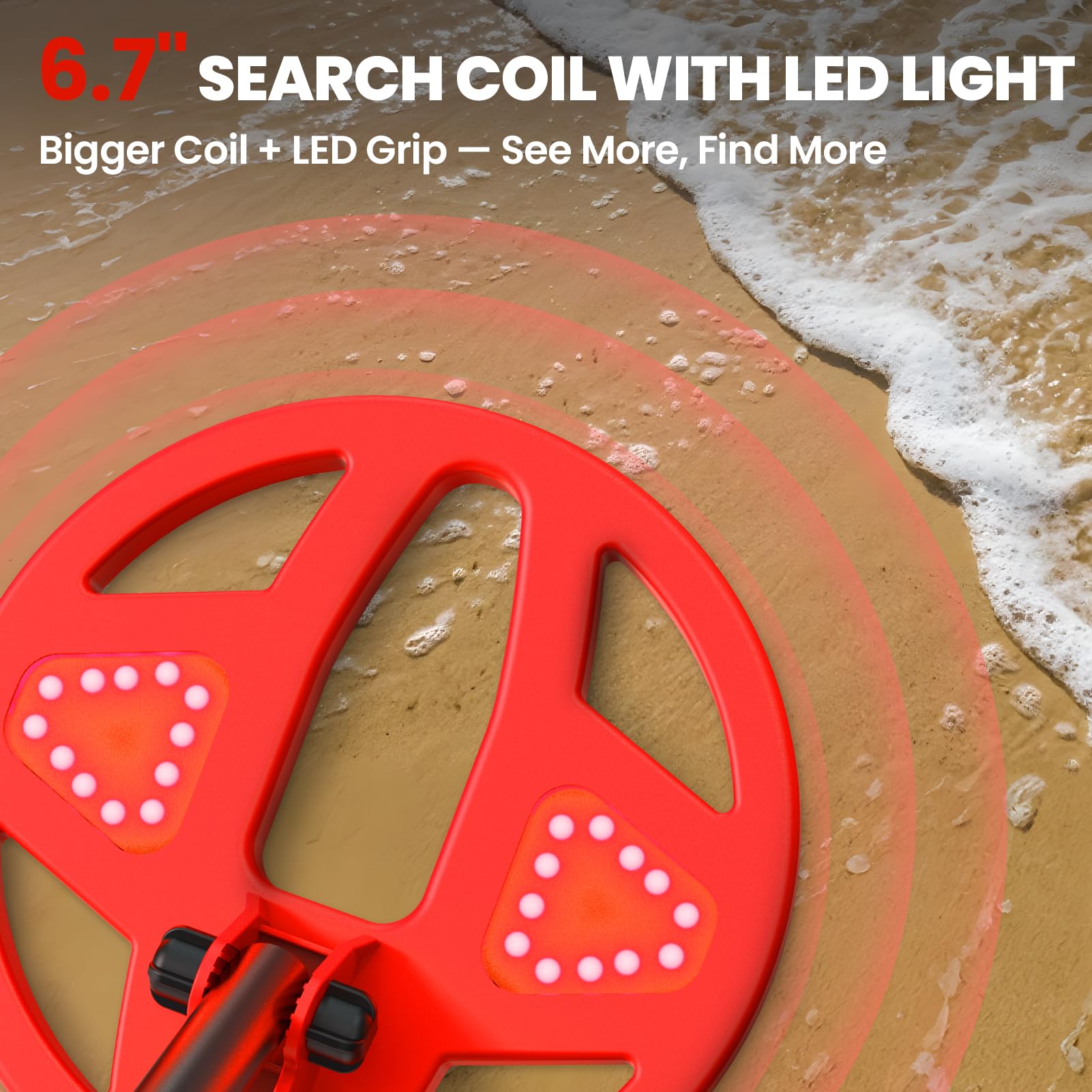 DR.ÖTEK One-touch control for quick, easy treasure hunting.