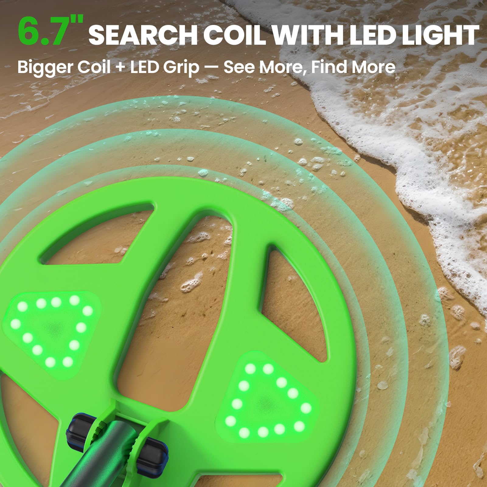 DR.ÖTEK Kids Metal Detector uses simple one-touch control for easy starts.