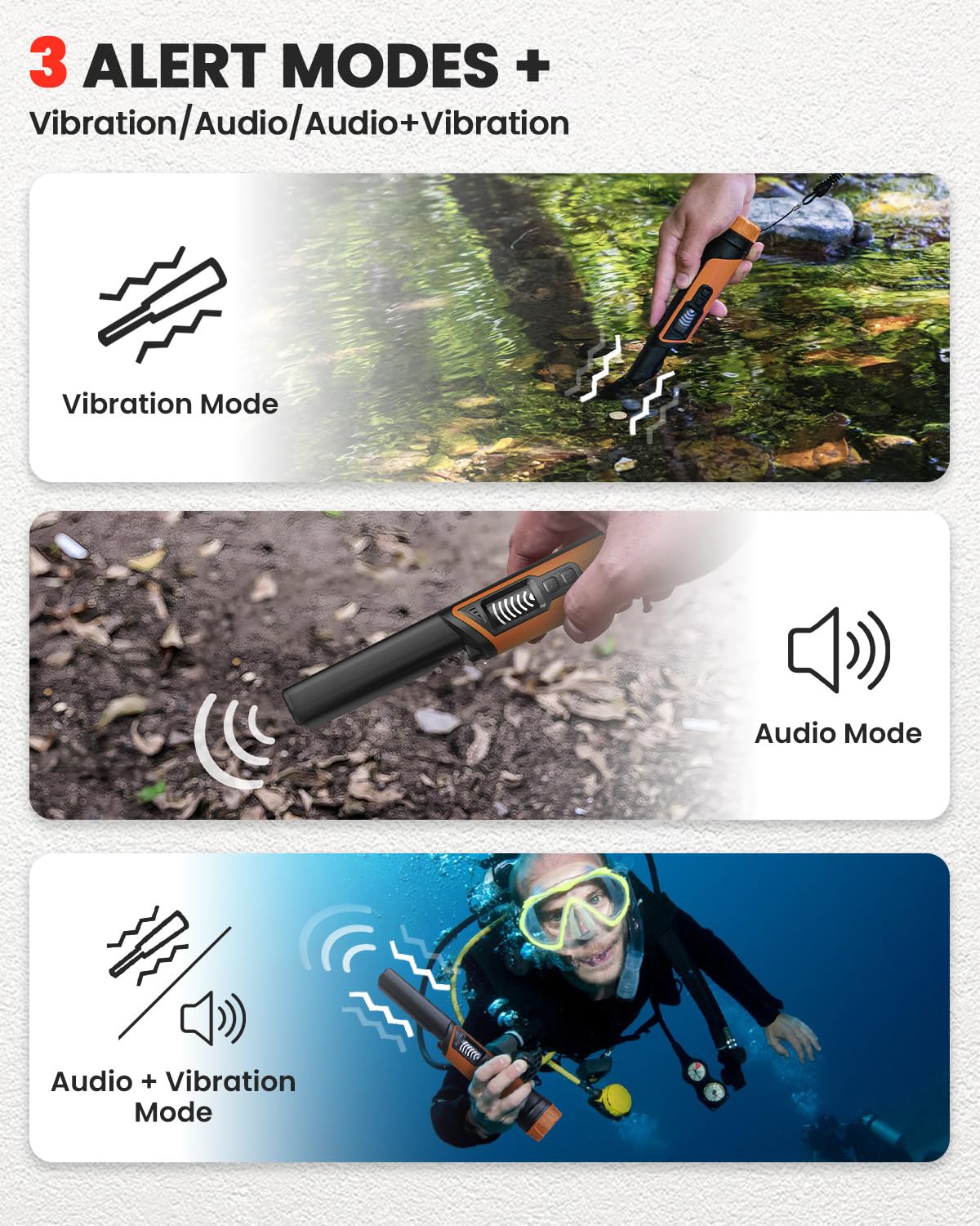 DR.ÖTEK three mode options for vibration, audio, or both