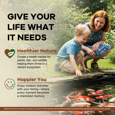 Dr.Raifya’s Muck Reducer helps reduce odors and nutrients in outdoor ponds.