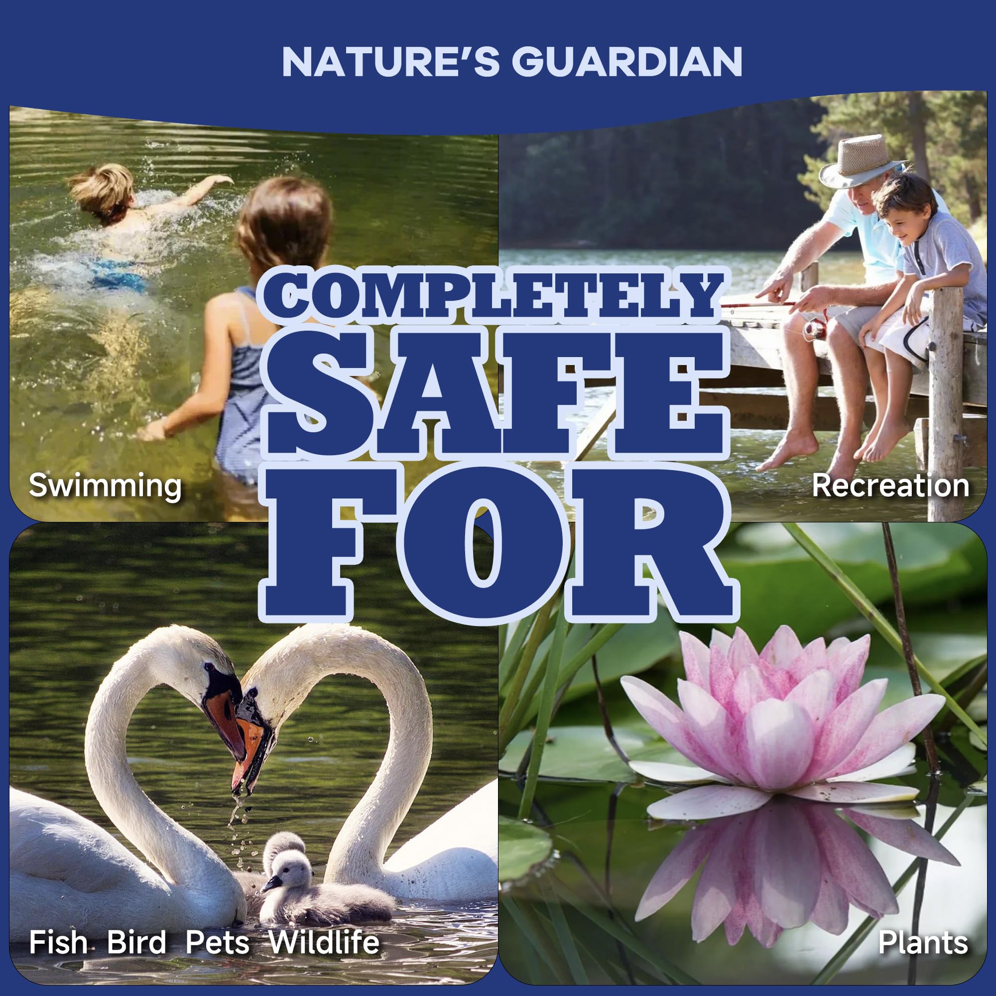 Odor reduction visible in clearer air around the pond.