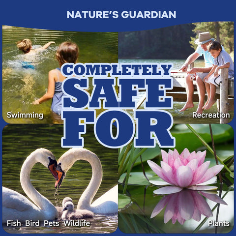Odor reduction visible in clearer air around the pond.