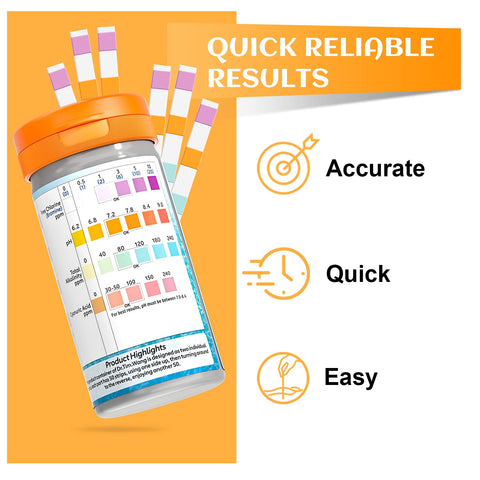Dr.Tim.Wang pool test strips bottle close-up showing compact design.