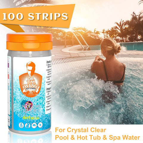 Dr.Tim.Wang pool test strips color chart for fast readings.
