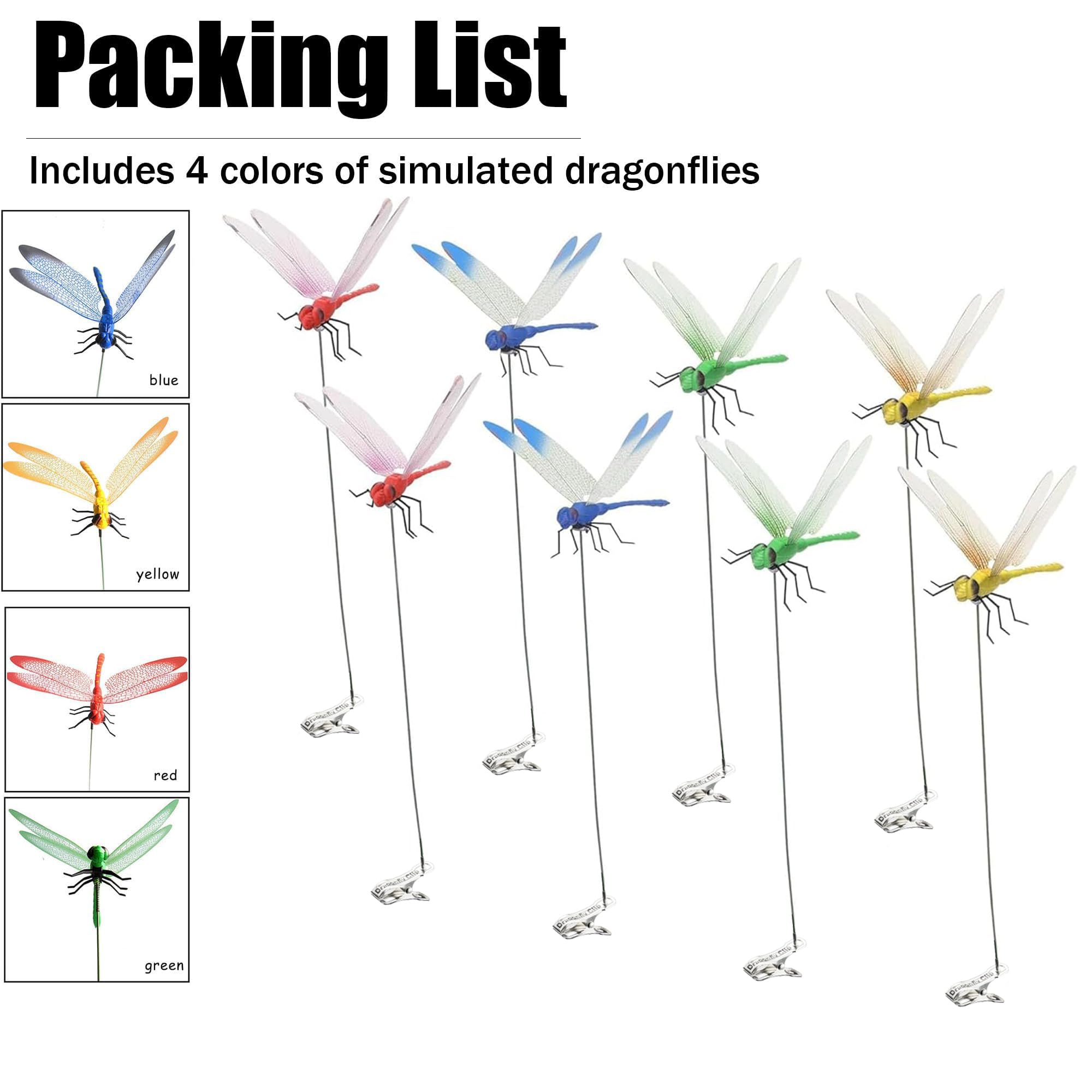 Dragonfly Clip 8Pack red accents brighten balcony with whimsy