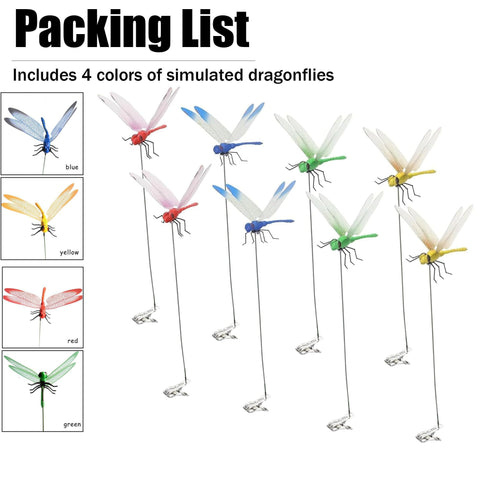 Dragonfly Clip 8Pack red accents brighten balcony with whimsy