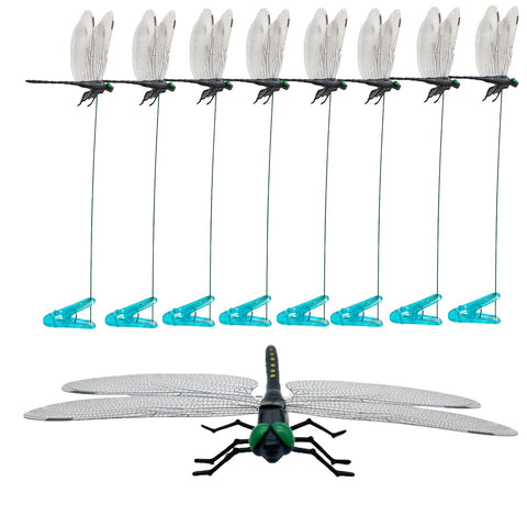 Dragonfly Clip Black close-up showing realistic 3D wings for outdoor deterrence