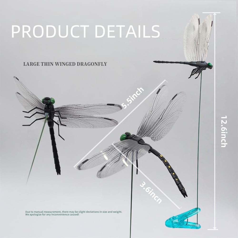 Dragonfly Clip Black lightweight PVC wings withstand rain and weather