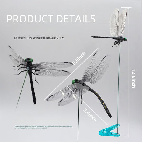 Dragonfly Clip Black lightweight PVC wings withstand rain and weather
