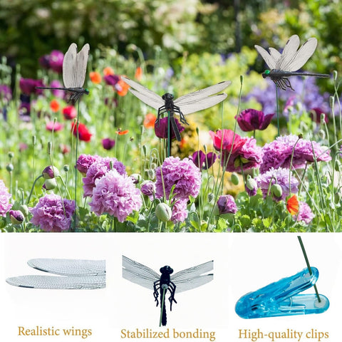 Dragonfly Clip Black clipped to a pet collar to prevent fly bites