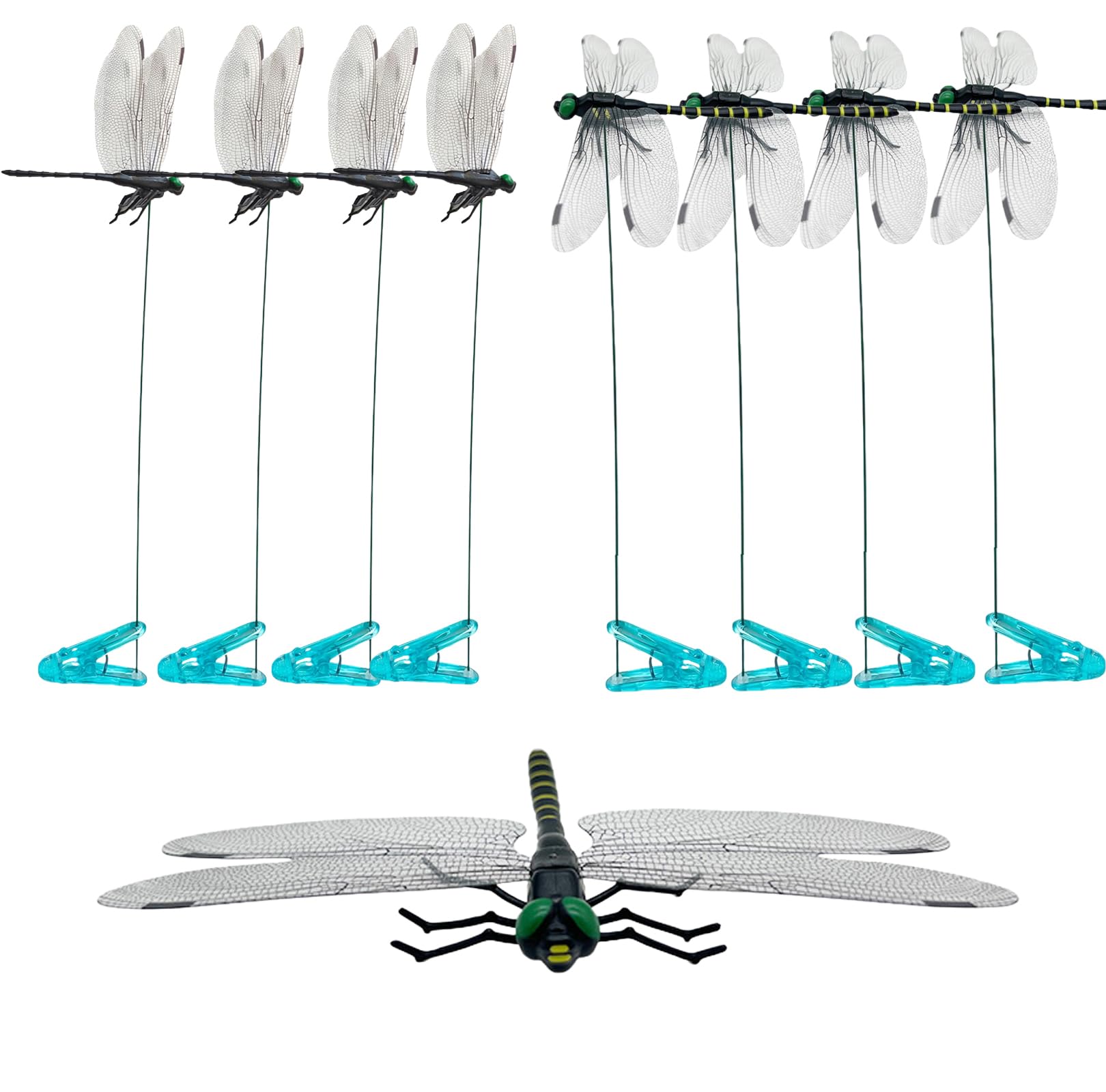 Dragonfly Clip dots on hat deters insects with lifelike motion