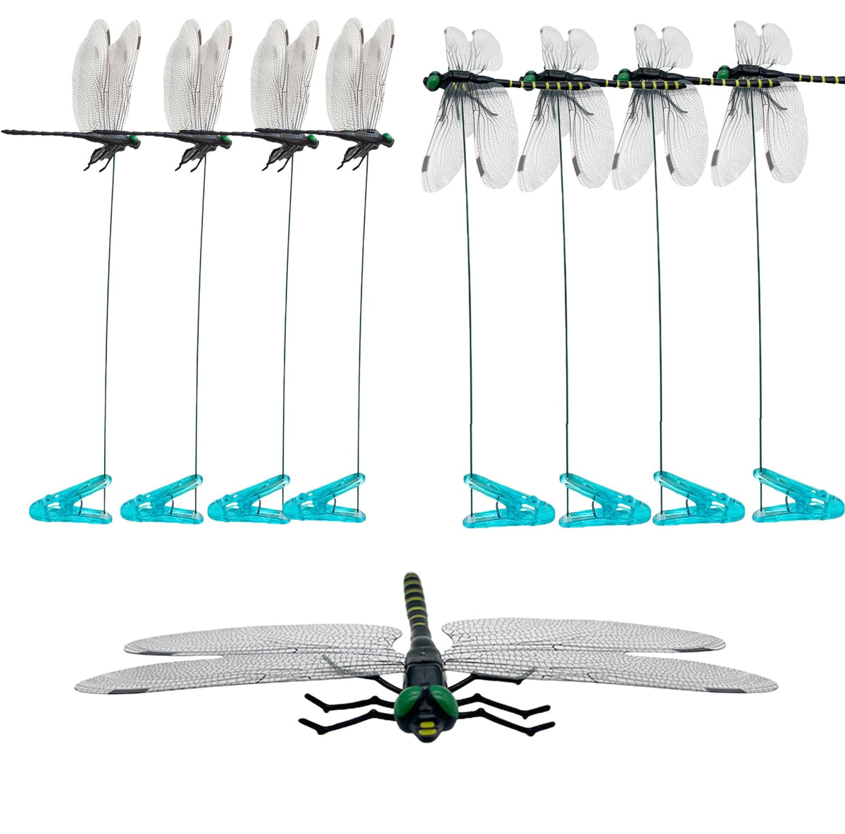 Dragonfly Clip dots on hat deters insects with lifelike motion