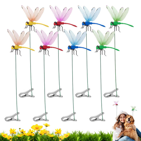 DragonflyClip 3D dragonfly detail adds vibrant garden charm and hat decoration.