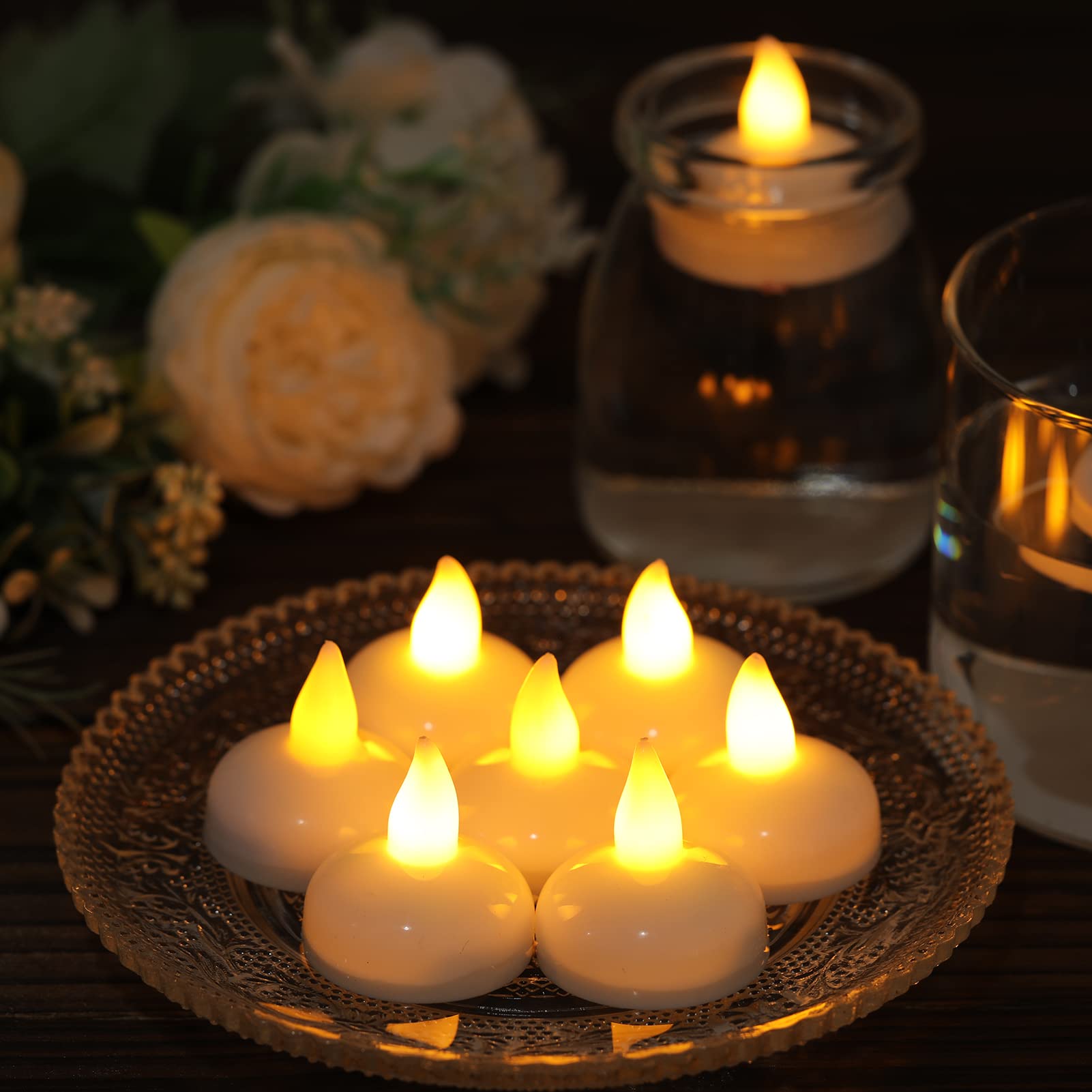DragonflyDreams waterproof tealights float in water for a safe decorative glow