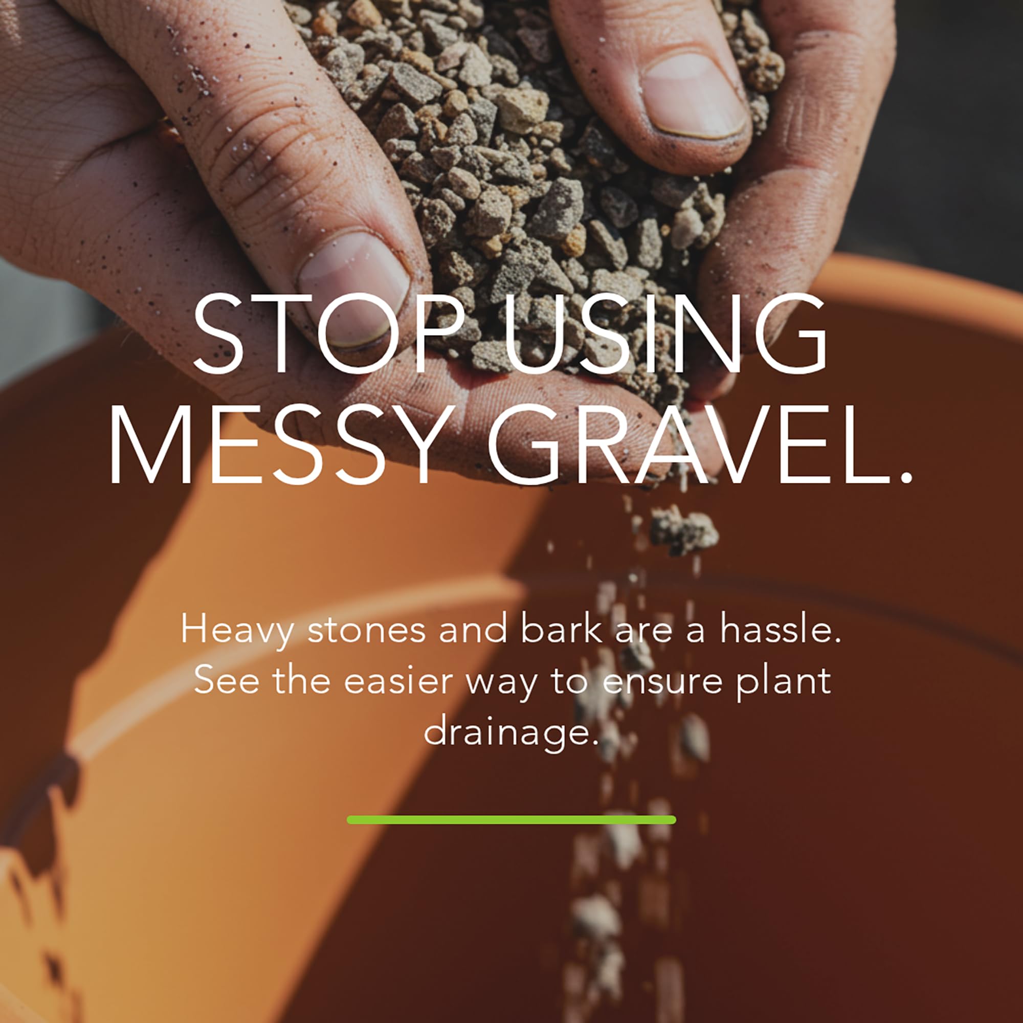 Lightweight Drain Smart disc offers an easier soil setup compared to gravel