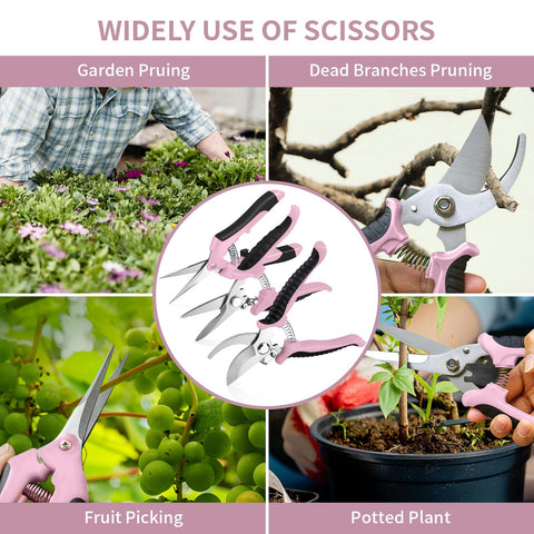 Drametic+ compact pruning shear trio suits bonsai and hydroponics.