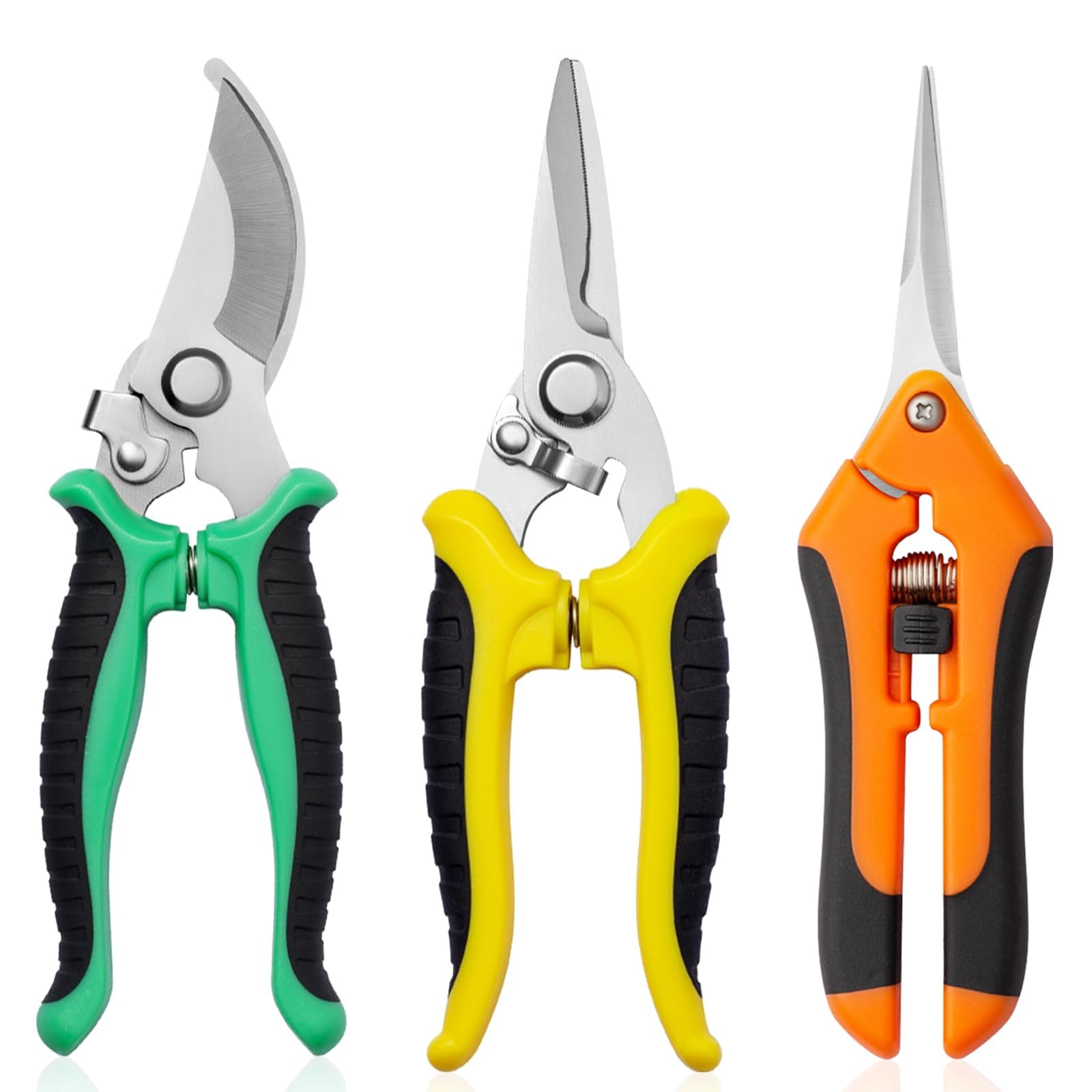 Drametic+ Garden Pruning Shears 3Pack with ergonomic grip for comfortable pruning.