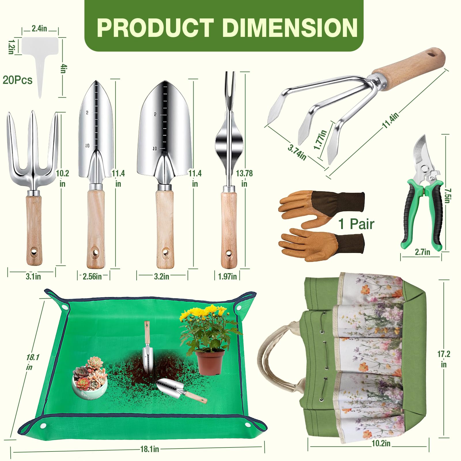 Drametic+ rust-proof stainless steel tools for durable gardening performance.