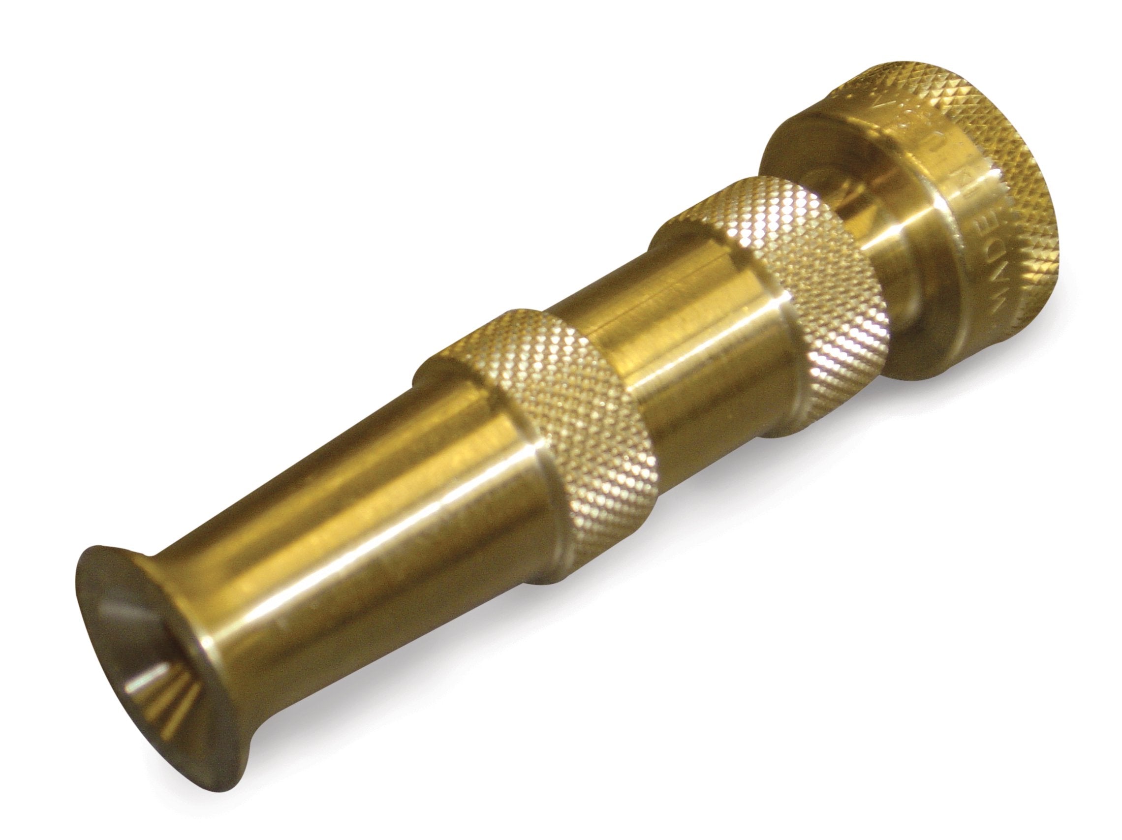Dramm 12380 heavy-duty brass nozzle with adjustable spray for versatile outdoor cleaning.