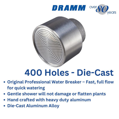 Dramm 400AL in-use nozzle showing robust aluminum body for durability.