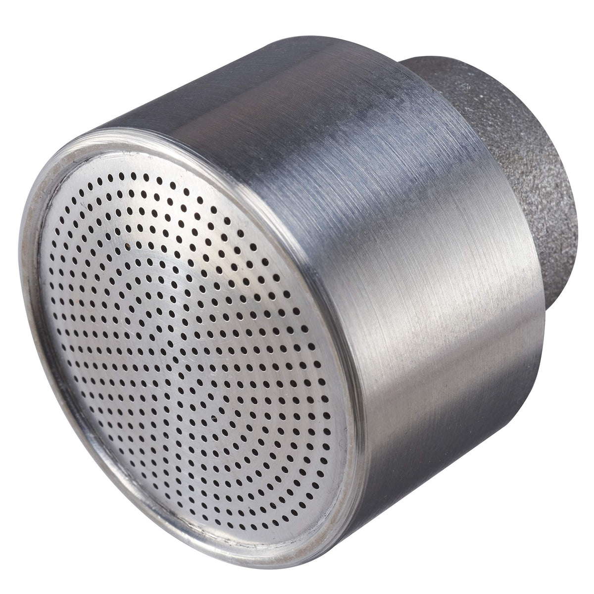 Dramm 400DC nozzle in metallic aluminum provides a gentle full-flow shower for delicate blooms