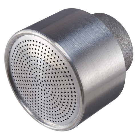 Dramm 400DC nozzle in metallic aluminum provides a gentle full-flow shower for delicate blooms