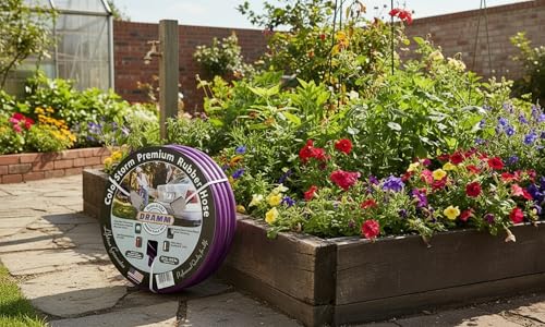 Dramm ColorStorm berry color hose adds visual appeal to garden tasks.