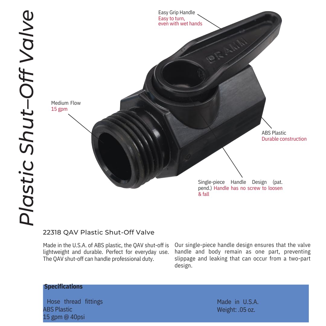 Dramm lightweight, durable wand is easy to maneuver around planters and beds.