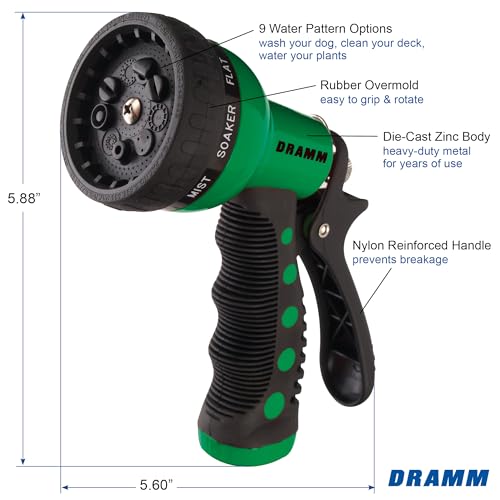 Dramm Revolver pattern selector dial for quick spray changes.