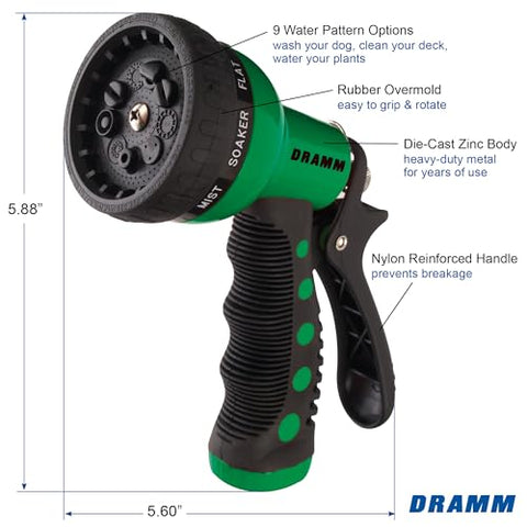 Dramm Revolver pattern selector dial for quick spray changes.