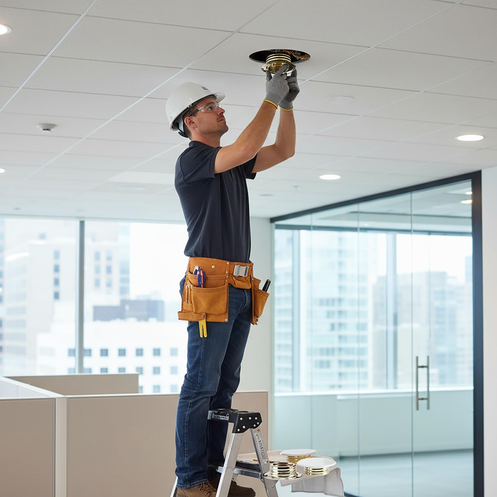 Dranvosk sprinkler covers escutcheon panel protects ceiling aesthetics and safety