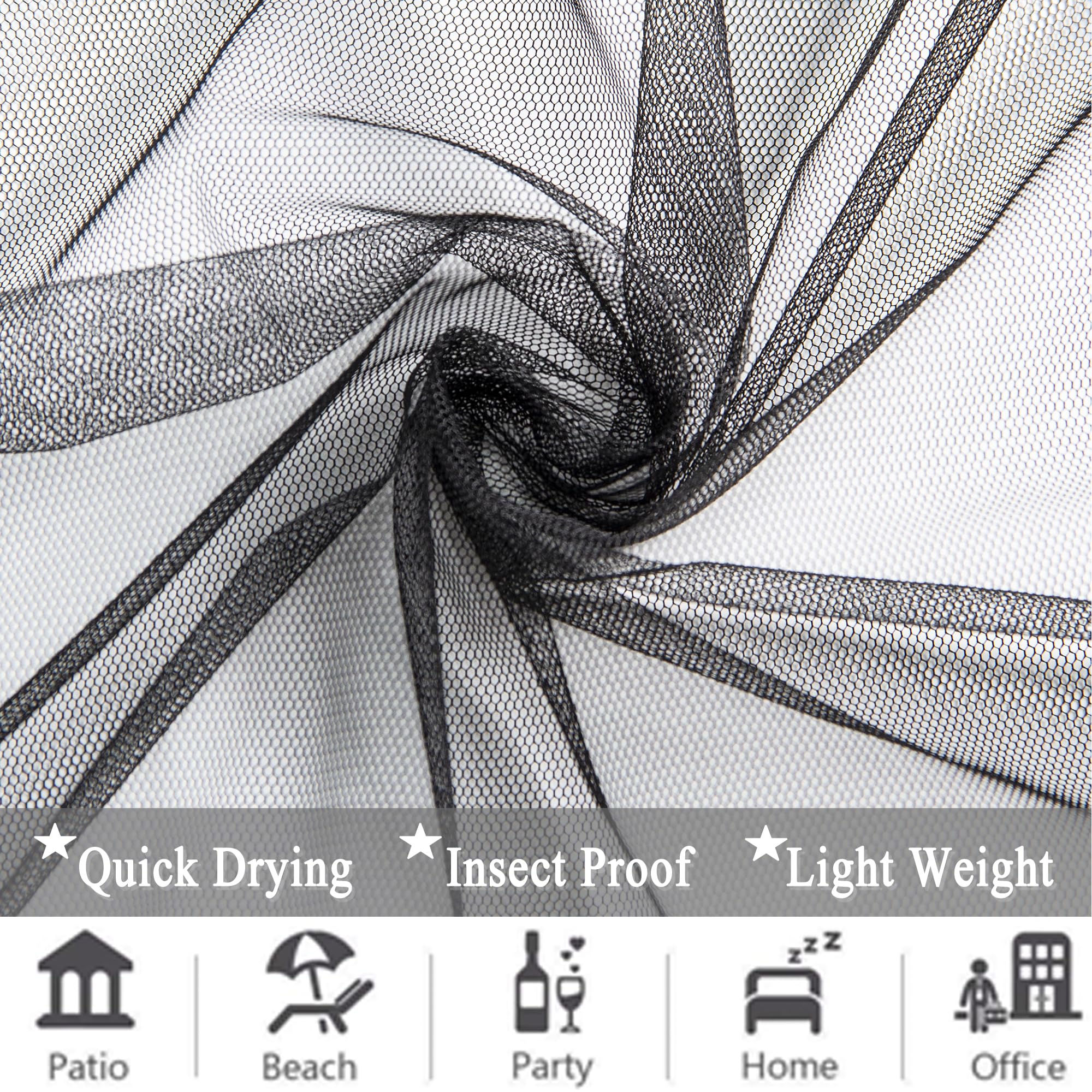 Draphelle lightweight sheer mesh balances visibility and privacy when hung.