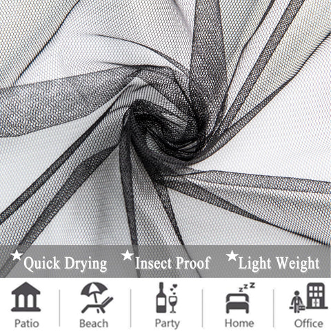 Draphelle lightweight sheer mesh balances visibility and privacy when hung.