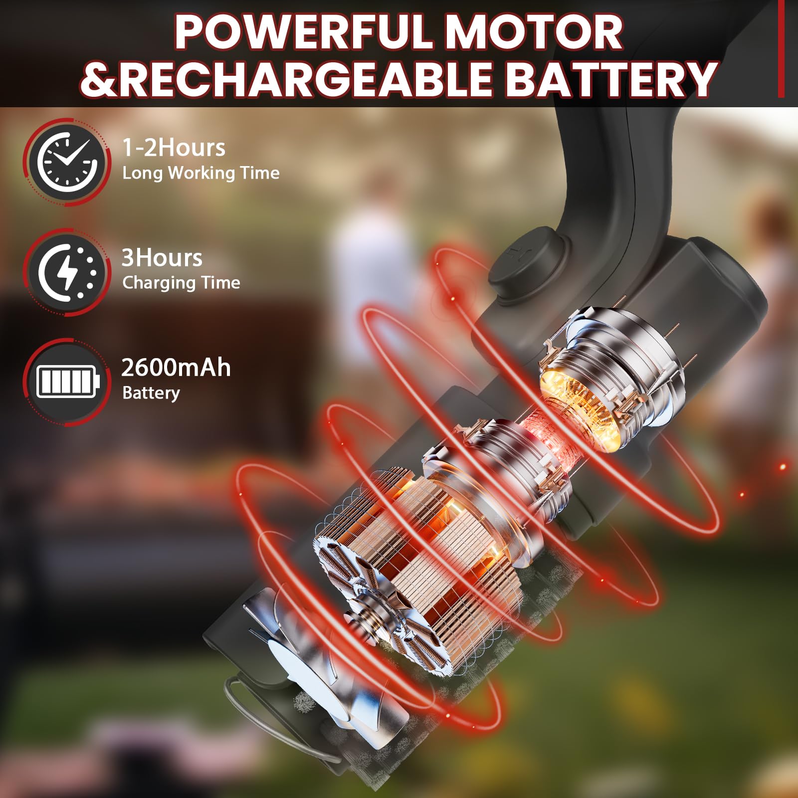 Drayvorx Electric Grill Brush with 3-speed control for customizable cleaning.