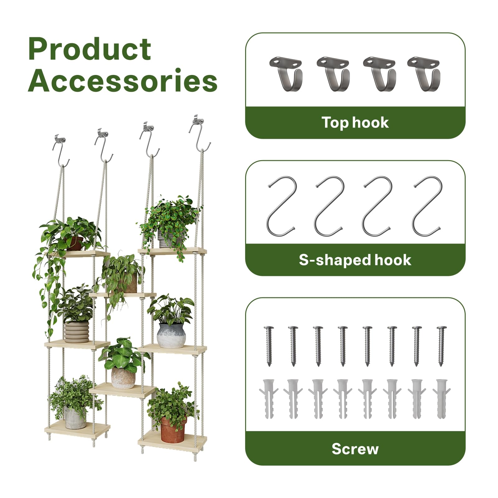 Drconox Cotton Rope Hanging Shelf adds texture and charm to any room.