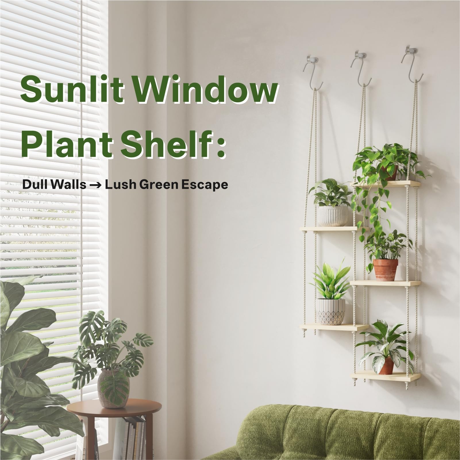 Drconox Living Room Plant Shelf blends decor with greenery.